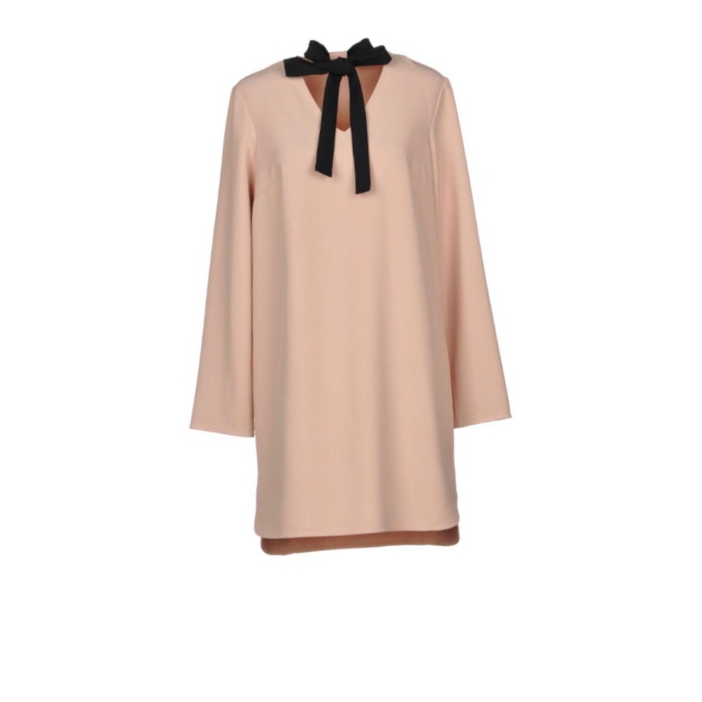 Silvian Heach Baby Pink Mini Dress with Black Bow